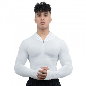 Men Nylon-Spandex Blend Assassin Compression Body Fit Gym Hoodie