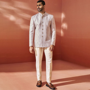 Slim Fit Self-Design Bandhgala Suits