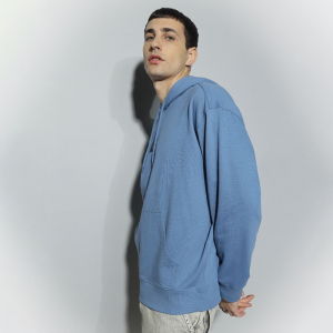 Men Printed Cotton Relaxed-Fit Hoodie