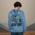 Men Printed Cotton Relaxed-Fit Hoodie